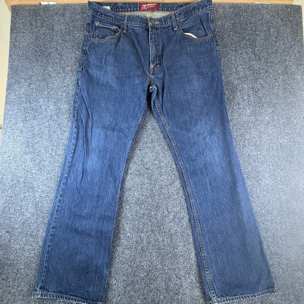 Arizona Jean Co Mens 38x31 Blue Denim Cotton Mid Rise Straight Leg Everyday Wear